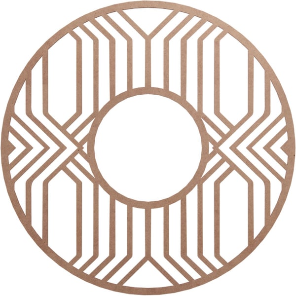 Ekena Millwork Empire Wood Fretwork Pierced Ceiling Medallion, Wood (Paint Grade), 34"OD x 12 1/2"ID x 3/8"T CMWP34X34X0375EPMF - main